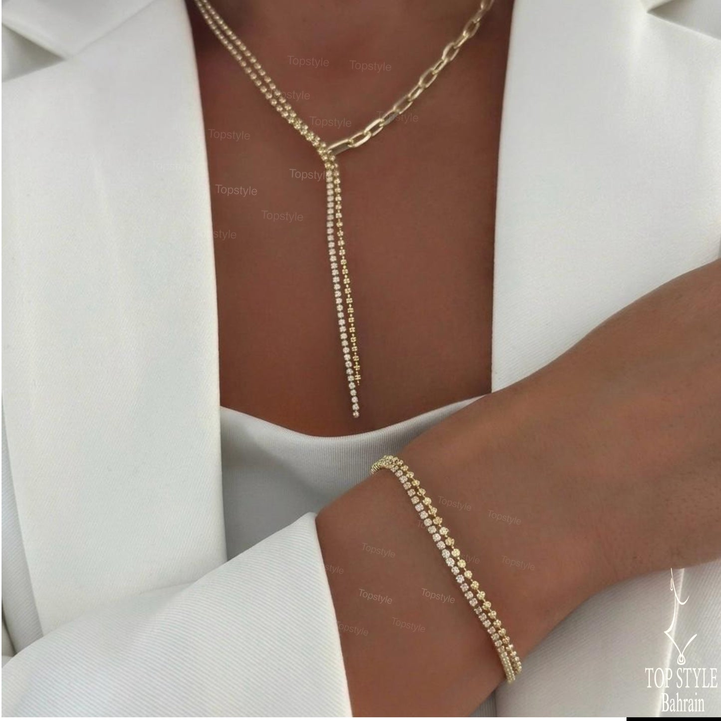 The Luna Tennis Layer Set | 18K Gold Plated
