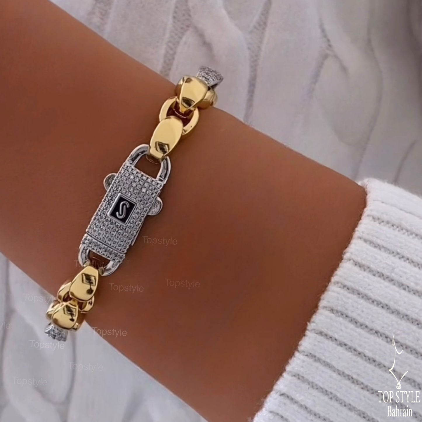 Two-Tone Lock Bracelet